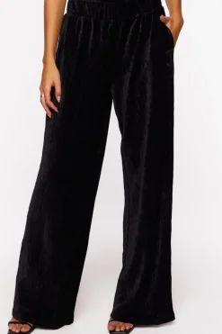 Velvet Wide-Leg Pants