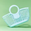 Vinyl Basket Tote Bag