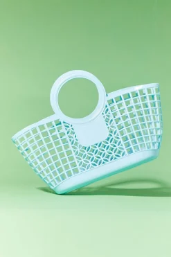 Vinyl Basket Tote Bag