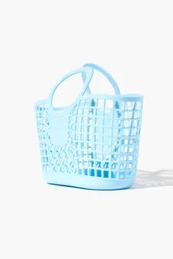 Vinyl Basket Tote Bag