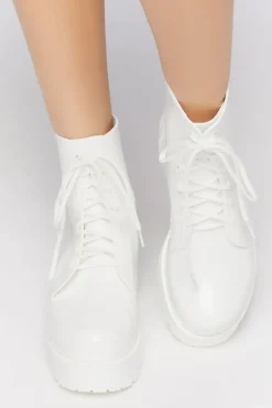 Vinyl Combat Boots