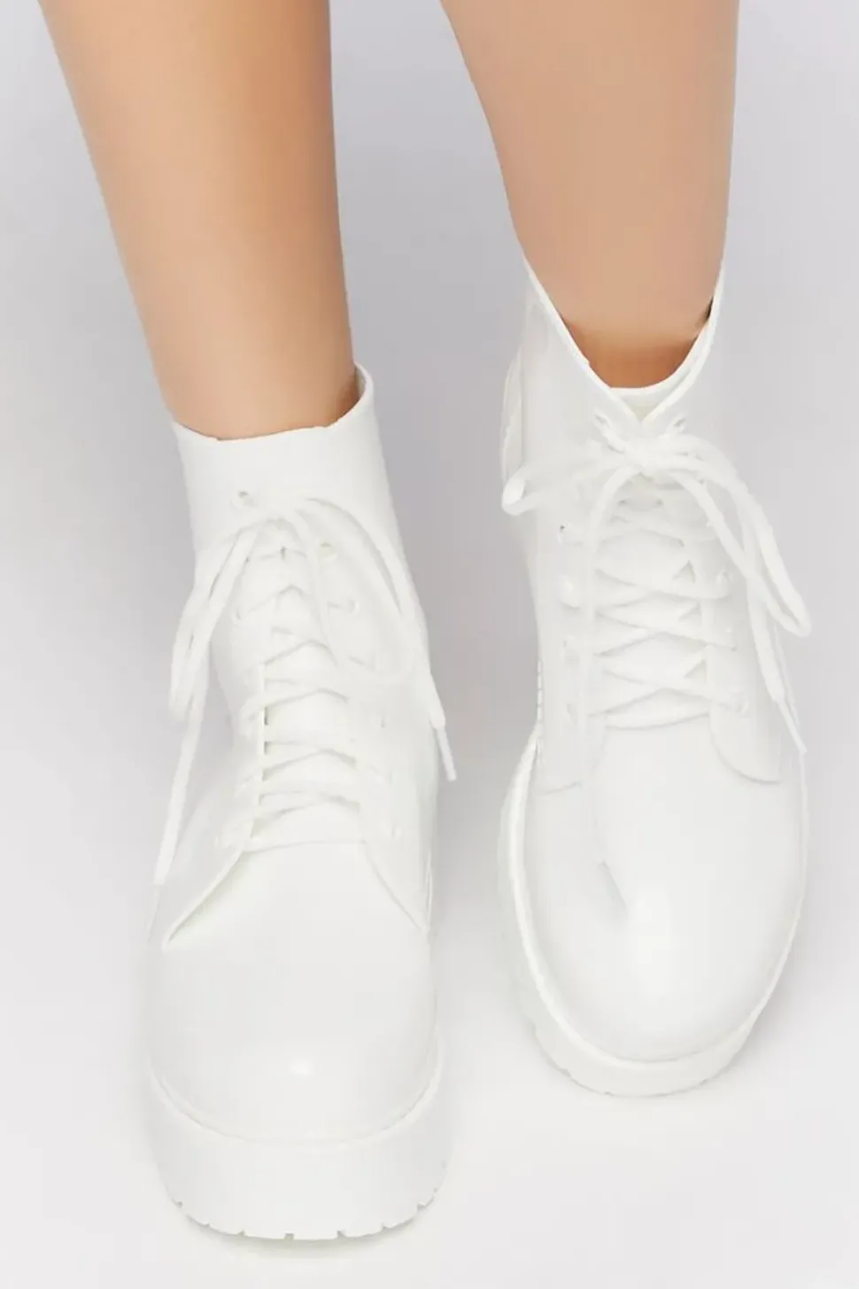 Vinyl Combat Boots