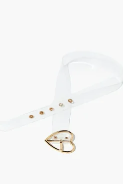 Vinyl Heart-Buckle Belt