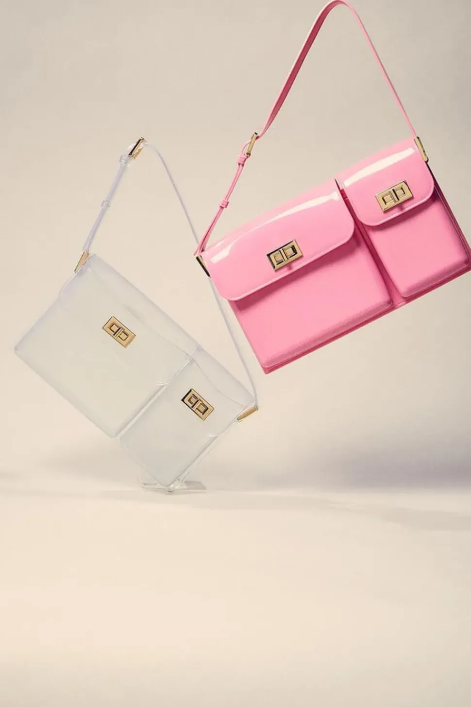 Vinyl Twist-Lock Shoulder Bag
