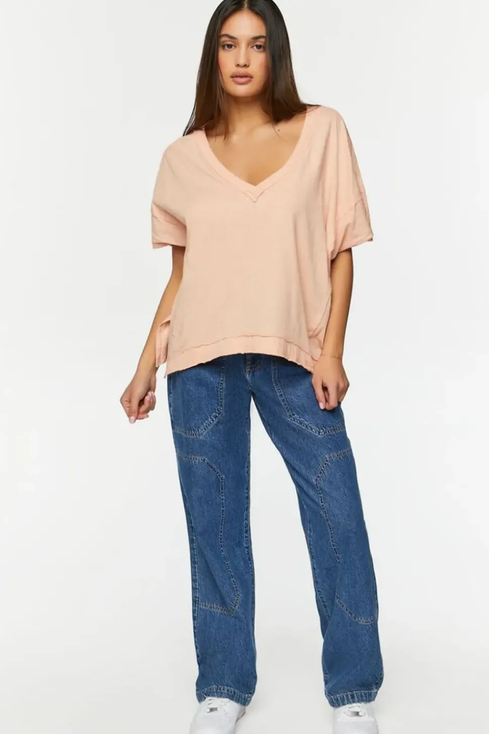 V-Neck Drop-Sleeve Top
