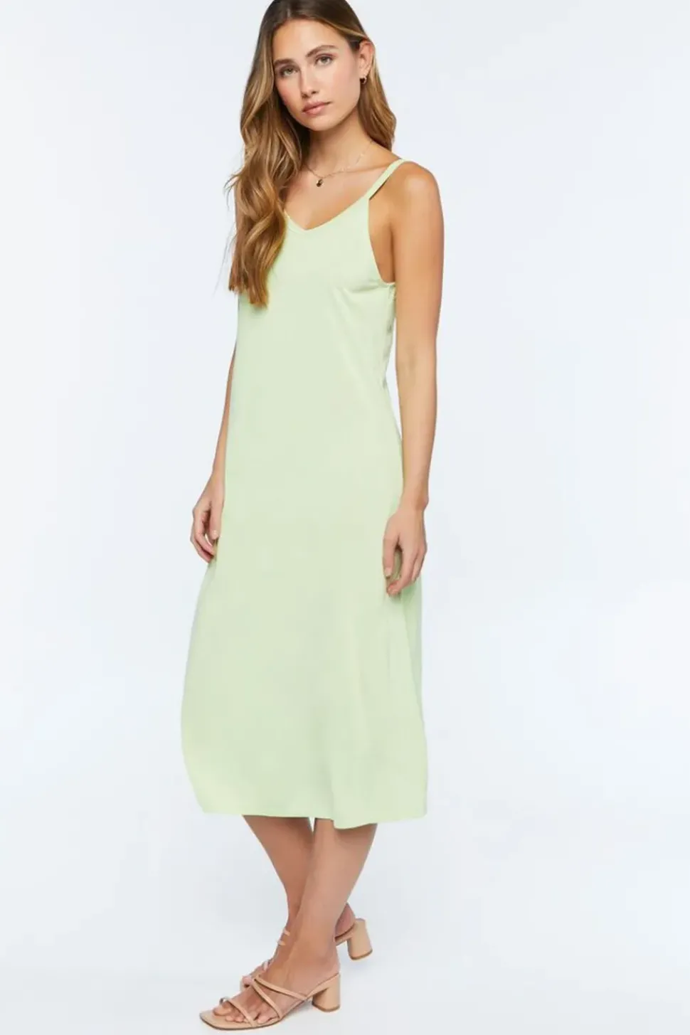 V-Neck Midi Cami Dress