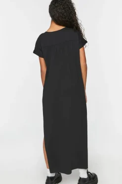 V-Neck Short-Sleeve Maxi Dress