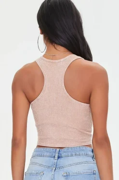 Waffle Knit Cropped Tank Top