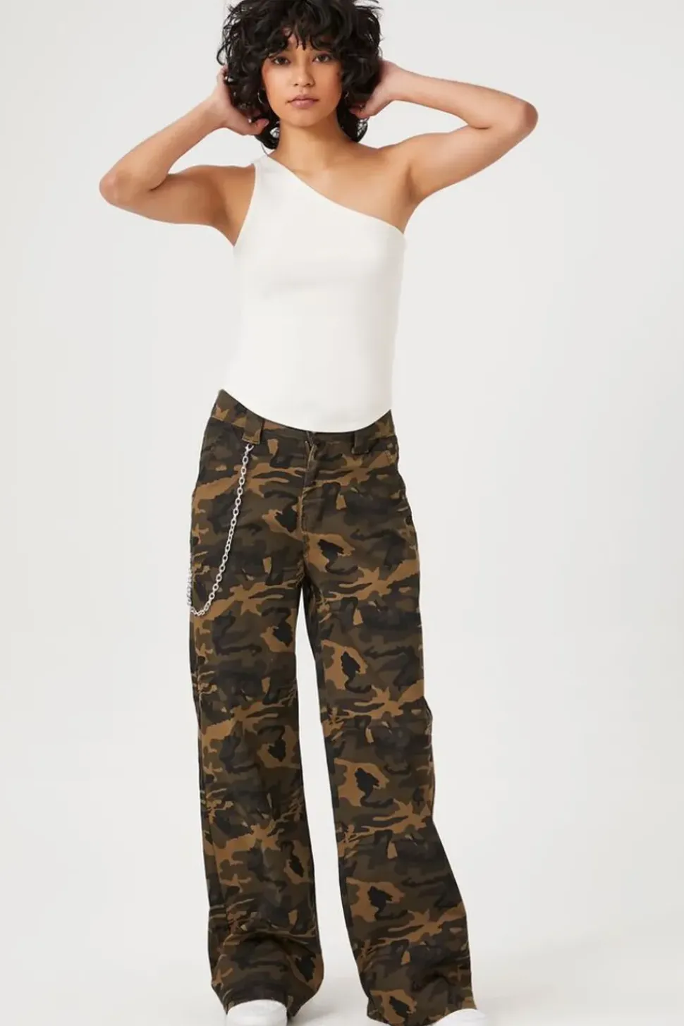 Wallet Chain Camo Print Pants