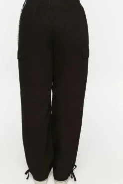Wallet Chain Tie-Hem Cargo Pants