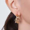 Warped Chain Hoop Earrings