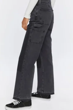 Washed-Panel High-Rise Jeans