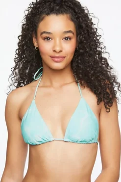 Water Print Triangle Bikini Top