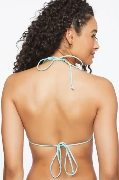 Water Print Triangle Bikini Top