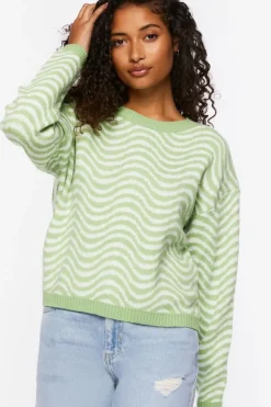 Wave Drop-Sleeve Sweater