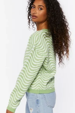 Wave Drop-Sleeve Sweater