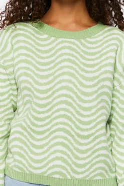 Wave Drop-Sleeve Sweater