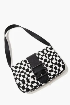 Wavy Checkered Shoulder Bag