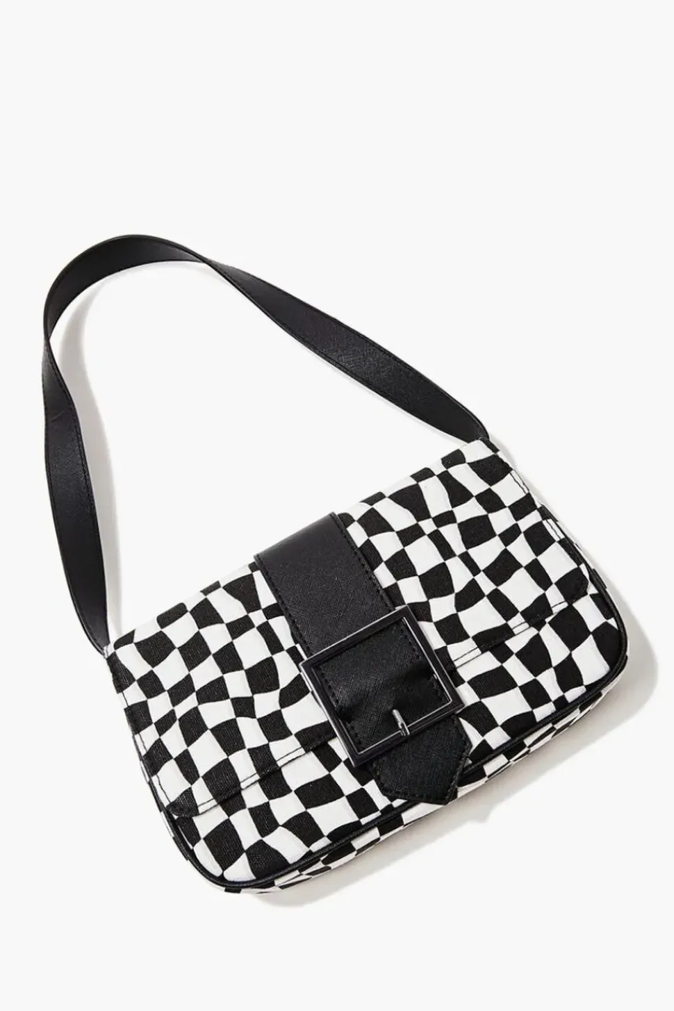 Wavy Checkered Shoulder Bag