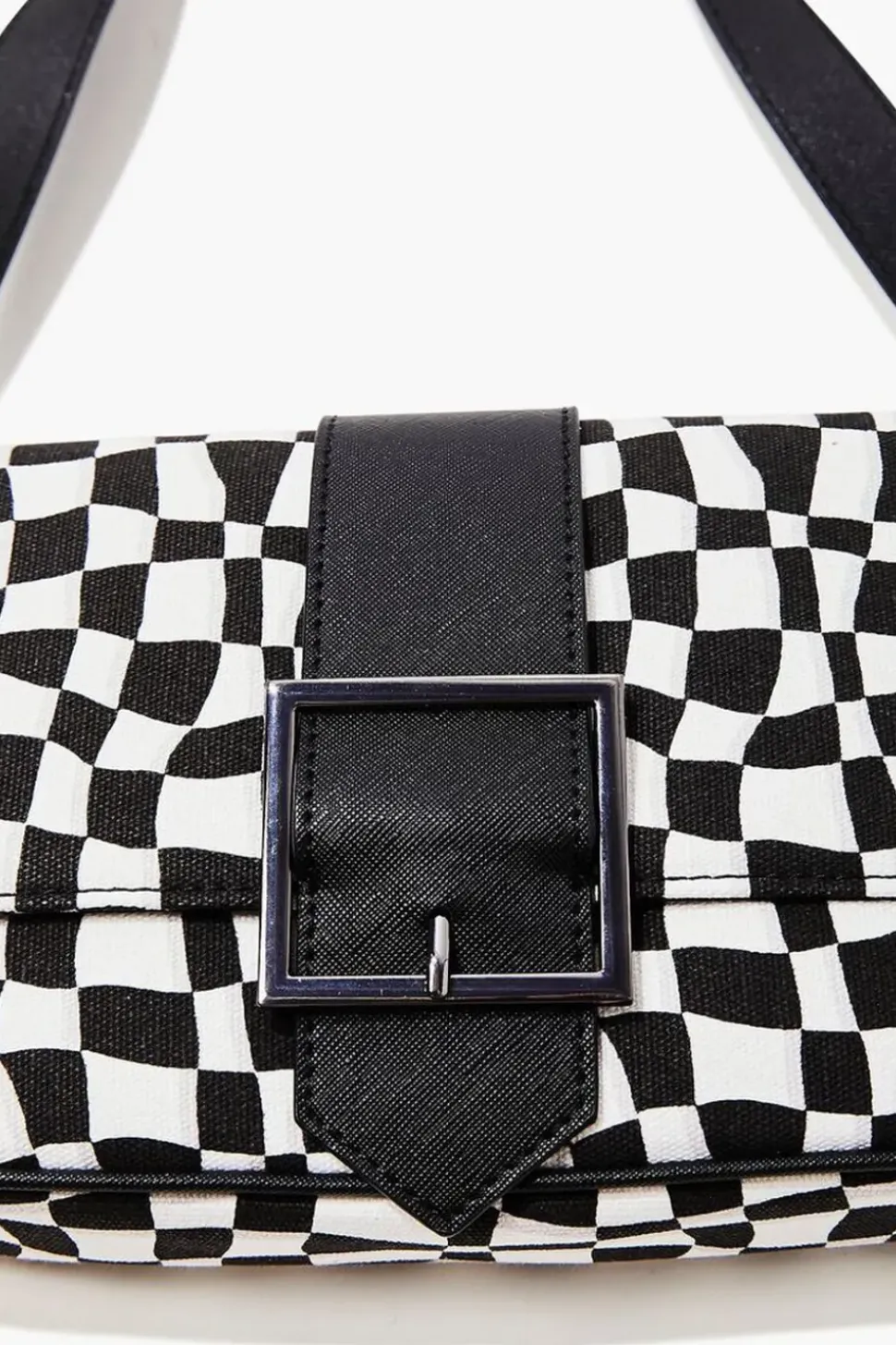 Wavy Checkered Shoulder Bag