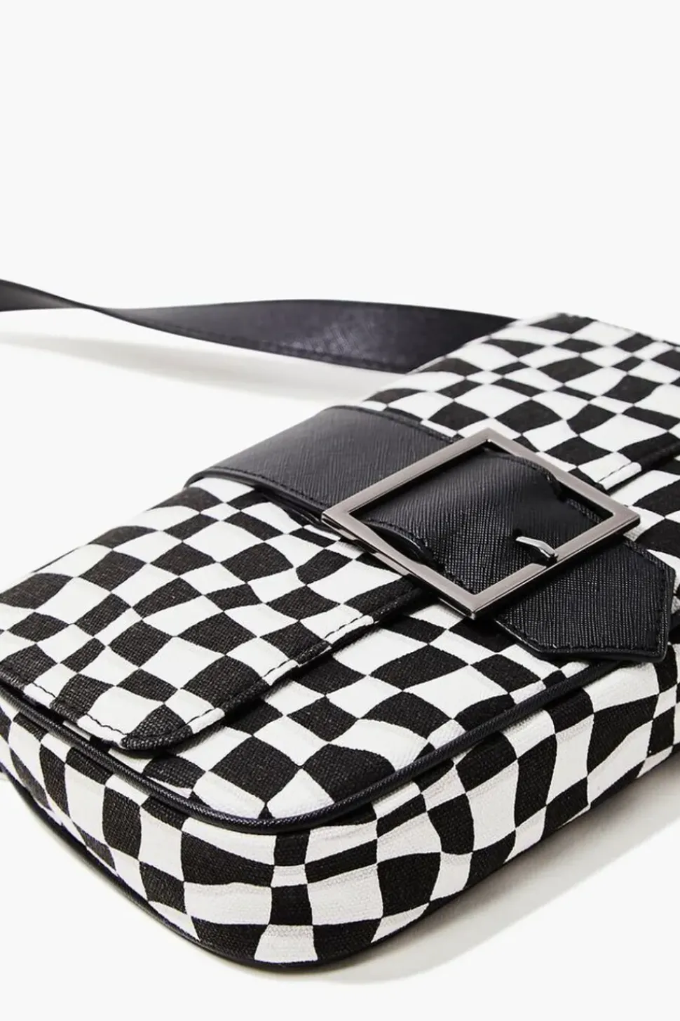 Wavy Checkered Shoulder Bag