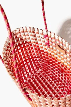 Wicker Colorblock Tote Bag