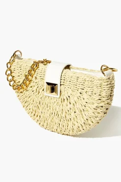 Wicker Crescent Shoulder Bag