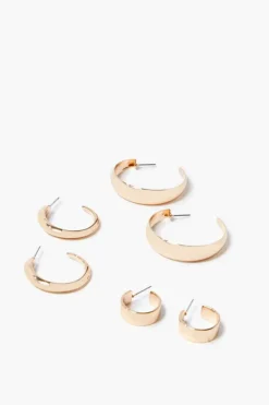 Wide-Band Hoop Earring Set