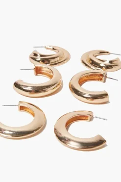 Wide Hoop Earring Set