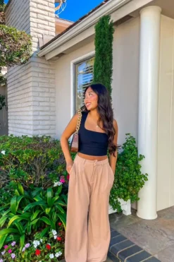 Wide-Leg High-Rise Pants