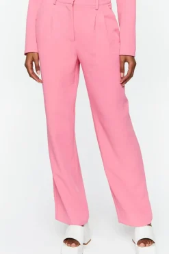 Wide-Leg Mid-Rise Trousers