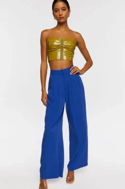Wide-Leg Pleated Pants