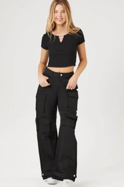 Wide-Leg Utility Cargo Pants