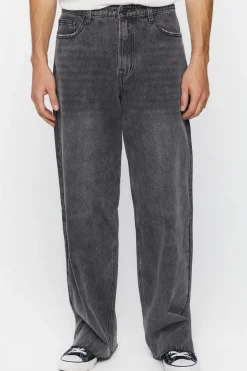 Wide-Leg Whiskered Jeans