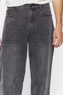 Wide-Leg Whiskered Jeans