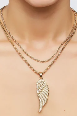Wing Pendant Necklace Set