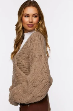 Wraparound Cable Knit Sweater