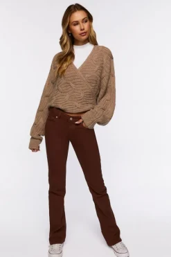 Wraparound Cable Knit Sweater