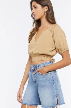 Wraparound Self-Tie Crop Top
