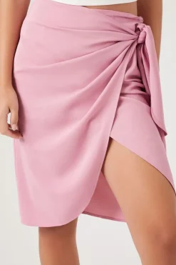 Wrap Tulip-Hem Tie Skirt