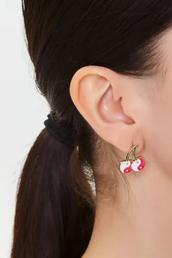 Yin Yang Cherry Stud Earrings