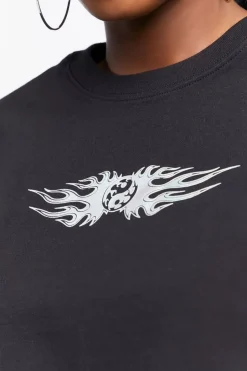Yin Yang Graphic Cropped Tee