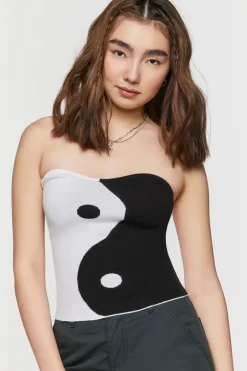 Yin Yang Sweater-Knit Tube Top