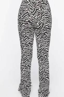 Zebra Print Bootcut Jeans