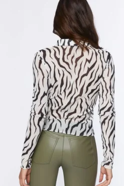 Zebra Print Lettuce-Edge Shirt