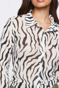 Zebra Print Lettuce-Edge Shirt