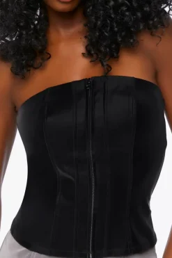 Zip-Front Bustier Tube Top