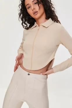 Zip-Front Crop Top