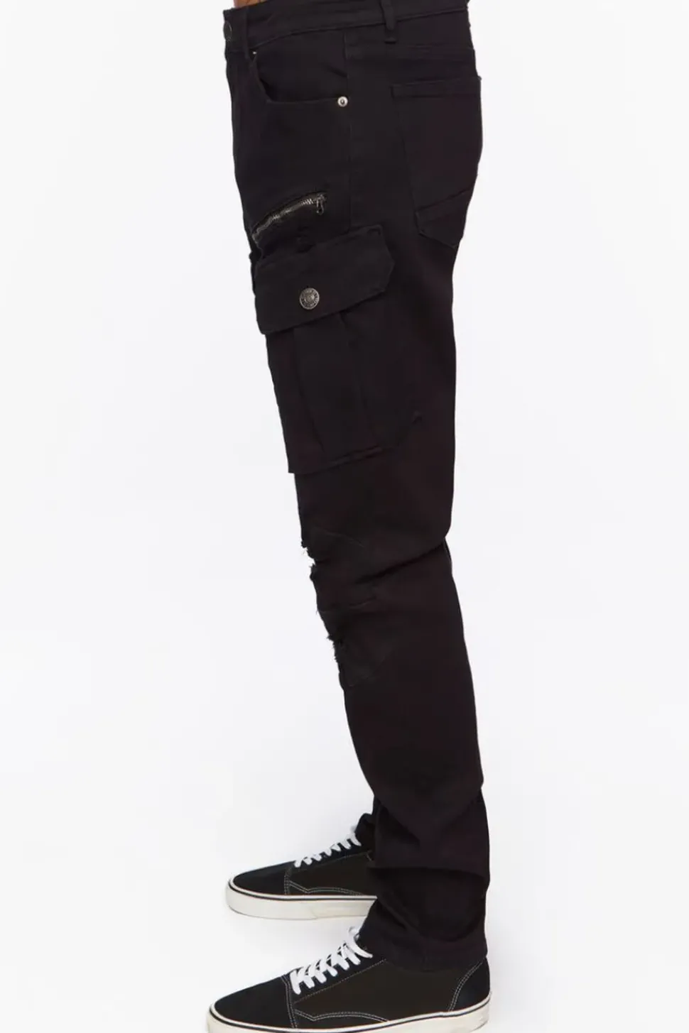Zippered Slim-Fit Jeans