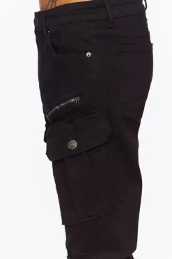 Zippered Slim-Fit Jeans